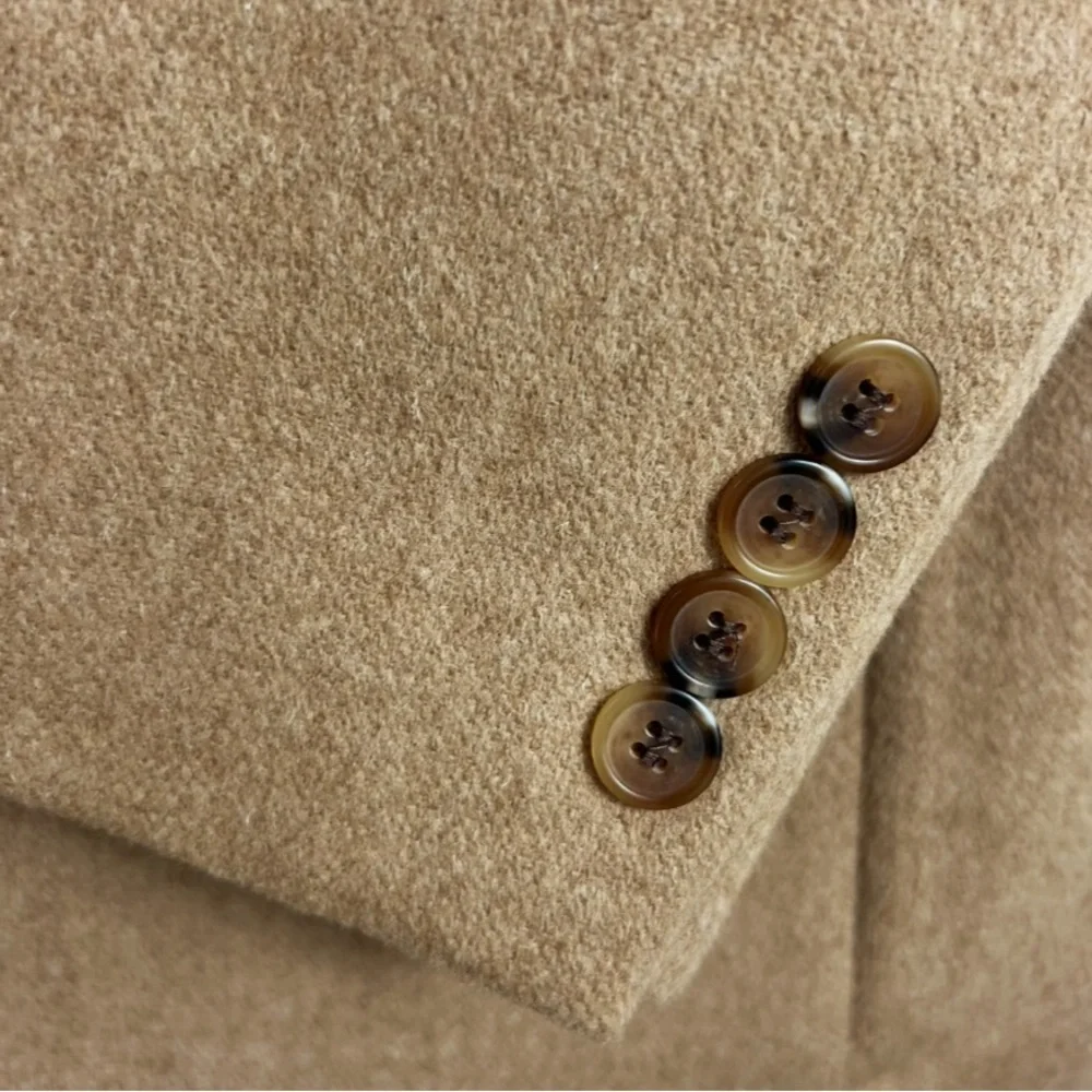 Turnbury 100% Camel Hair Blazer Sports Coat Tan 44S Academia Office Classic